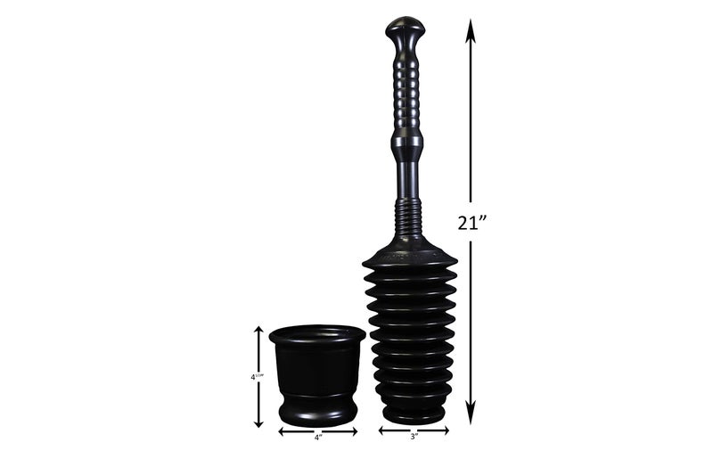 ماستر بلانجر طقم غطاس المرحاض للحمام عالي التحمل MP500-B3 من Master Plunger مع دلو/علبة قصيرة. مجهزة بصمام إطلاق الهواء باللون الأسود - Image 2